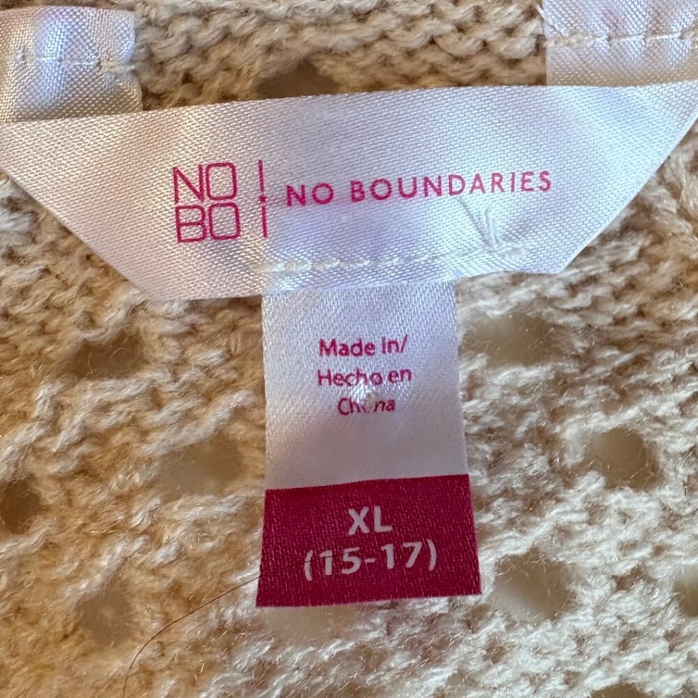 Ivory Open Knit Cable Cardigan Sweater Cottagecore Summer neutral XL - Picture 3 of 7